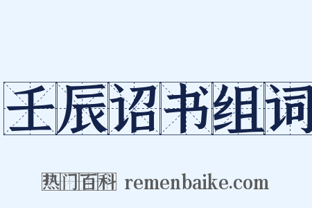 壬辰诏书组词是什么意思的图片